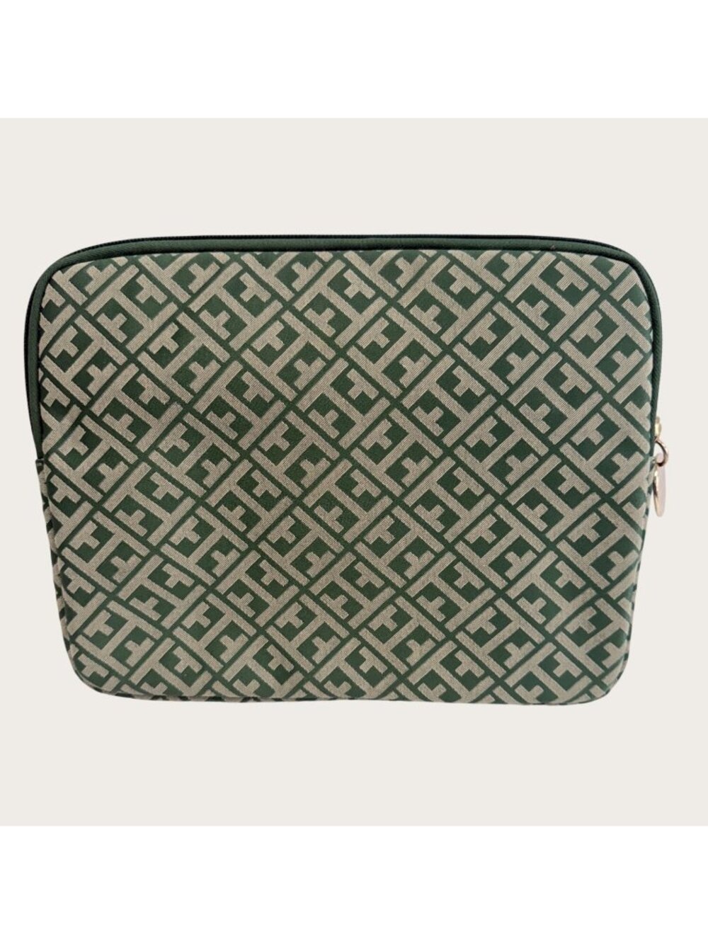 Tommy Hilfiger Green Tablet or Book Sleeve With Gold Hardware